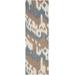 Thunderbolt 2'6" x 8' Southwest Flat Weave Moroccan Bohemian Wool Medium Gray/Light Beige/Medium Brown/Peach Runner - Hauteloom