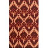 Wayne 8' x 11' Flat Weave Moroccan Bohemian Wool Burnt Orange/Dark Brown/Orange/Red Area Rug - Hauteloom