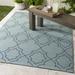 Ursa 8'10" Round Cottage Navy/Pale Blue Outdoor Area Rug - Hauteloom