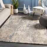 Matewan 2' x 2'11" Modern White/Denim/Blue/Ivory/Metallic Gold Area Rug - Hauteloom