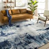 Baldwyn 2' x 2'11" Modern Charcoal/White/Black/Sky Blue/Ink Blue/Light Slate/Teal Area Rug - Hauteloom