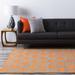 Grinnell 8' x 11' Transitional Flat Weave Moroccan Trellis Wool Gray/Orange Area Rug - Hauteloom