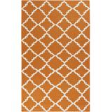 Aguilar 9' x 13' Transitional Flat Weave Moroccan Trellis Wool Burnt Orange/Ivory Area Rug - Hauteloom