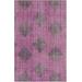 Mina 5'6" x 8'6" Medallions and Damask Handmade Updated Moroccan Wool Black/Fuchsia Area Rug - Hauteloom