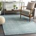 Glendive 8' x 10' Modern Handmade Solid Stripes Wool Aqua/White/Charcoal/Olive Area Rug - Hauteloom