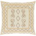 Earlimart 20" Square Cotton Beige/Rust/Taupe/Brick Red/Rust Throw Pillow - Hauteloom