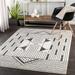 Middlemount 6'7" x 9' Modern Black/Medium Gray/Light Gray/Charcoal/Off White/Light Slate Area Rug - Hauteloom