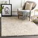 Holtsville 4'3" x 5'7" Modern Aqua/White/Dark Brown/Ivory/Metallic Gold Area Rug - Hauteloom