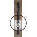 Spearwood 8"L x 12"W x 28"H Traditional White/Brown/Bronze/Clear/Dark Red Wall Sconce - Hauteloom