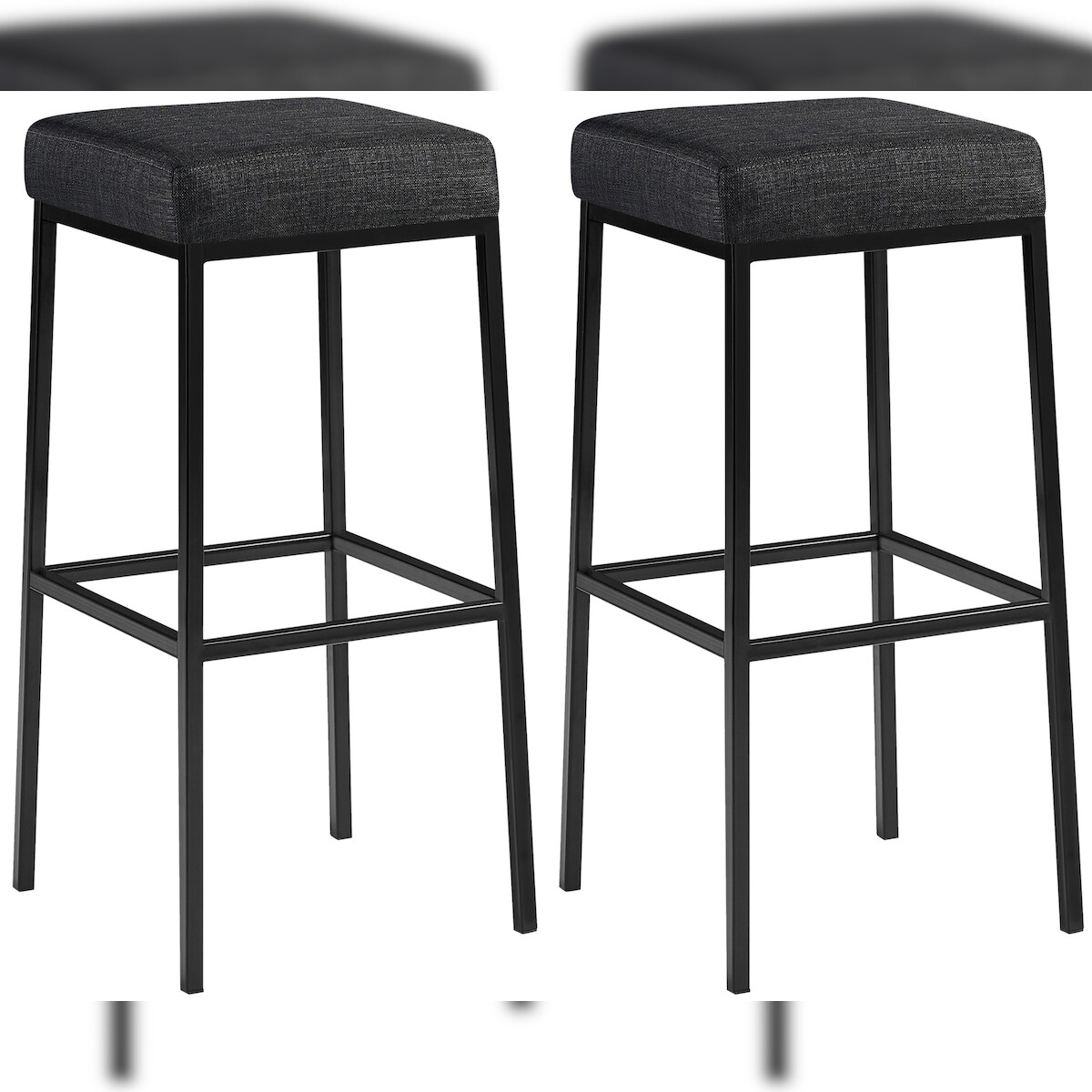 CLP 2er Set Barhocker Montreal Stoffbezug dunkelgrau/schwarz Image