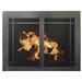 Ebern Designs Acee Cabinet Style Steel Fireplace Door Steel in Gray/Black | 26 H x 35 W x 3 D in | Wayfair E94B781EE2F54988A1668641DA361FD0