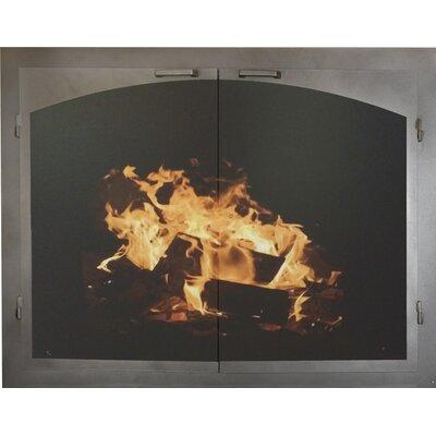 Ebern Designs Acee Cabinet Style Steel Fireplace D...