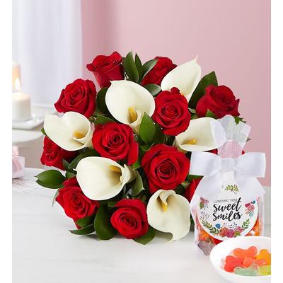 1-800-Flowers Flower Delivery Stunning Red Rose & Calla Lily Bouquet W/ Candy