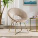 Papasan Chair - East Urban Home 28.35" Wide Velvet Papasan Chair Velvet in White/Yellow/Brown | 33.07 H x 28.35 W x 20.87 D in | Wayfair