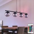Etc-shop - Suspension de plafond design boule télécommande lumière lampe en verre fumé noir mat