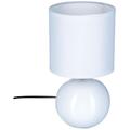 Atmosphera - Lampe céramique Timéo blanc brillant H25cm créateur d'intérieur - Blanc