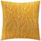 Atmosphera - Housse de coussin Feuilles jaune moutarde 40x40cm créateur d'intérieur - Modèle 1