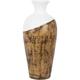 Vase Décoratif Blanc et Bois Clair en Terre Cuite 44 cm Rond Antique Style Vintage