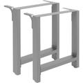 Pieds de table en Profil carré 64x40cm Gris Revêtement par poudre Piètement de Table Meuble