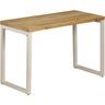 Table à manger en bois massif et structure et structure en acier blanc