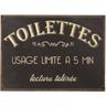 Antic Line Créations - Plaque en métal humour 21 x 15 cm Toilettes usage limité...