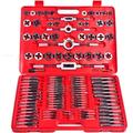 Coffret tarauds et filières 111 pièces outils garage atelier bricolage rouge - Rouge