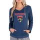 Women's Concepts Sport Navy Florida Panthers Mainstream Terry Tri-Blend Long Sleeve Hooded Top