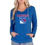 Women's Concepts Sport Royal New York Rangers Mainstream Terry Tri-Blend Long Sleeve Hooded Top