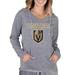Women's Concepts Sport Gray Vegas Golden Knights Mainstream Terry Tri-Blend Long Sleeve Hooded Top