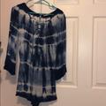 American Eagle Outfitters Other | American Eagle Tie Dye Lace Up Romper | Color: Blue/White | Size: Xs