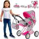 Kinderplay Dolls Pram | 3-in-1 Toy Pram | Baby Doll Pram - Toy Pushchair | Dolls Buggy | Dolls Pushchair | Doll Stroller with Adjustable Handle (36.5-64 cm), model KP0200S