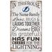 Tampa Bay Lightning Personalized 11" x 19" In This House Sign