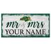 NDSU Bison 6" x 12" Personalized Mr. & Mrs. Script Sign