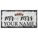 San Francisco Giants 6" x 12" Personalized Mr. & Mrs. Script Sign