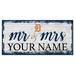 Detroit Tigers 6" x 12" Personalized Mr. & Mrs. Script Sign