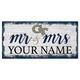 Georgia Tech Yellow Jackets 6" x 12" Personalized Mr. & Mrs. Script Sign