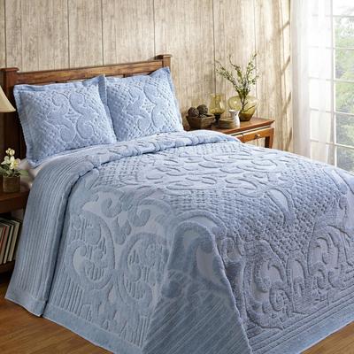 Ashton Collection Tufted Chenille Bedspread by Better Trends in Blue (Size FULL/DOUBLE)