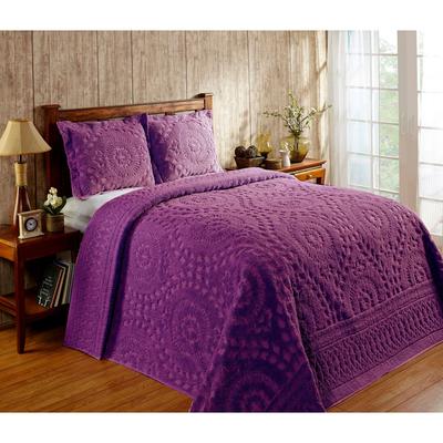 Rio Collection Chenille Bedspread by Better Trends in Plum (Size QUEEN)