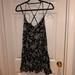 American Eagle Outfitters Dresses | American Eagle Black Floral Criss Cross Back Dress | Color: Black/Blue | Size: Xs