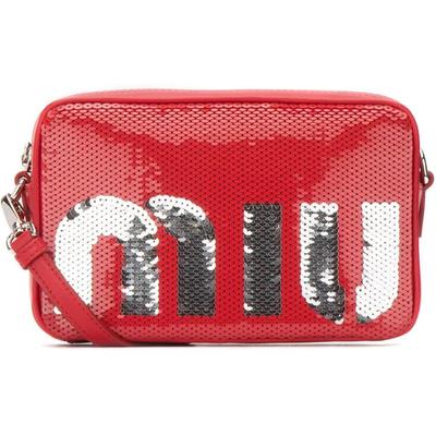 Sequinned Camera Bag Red Miu Miu Clutches From Lyst Accuweather Shop