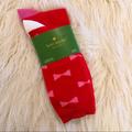 Kate Spade Accessories | Kate Spade Trouser Socks With Bows Nwt | Color: Pink/Red | Size: Os