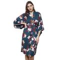 Ladies Cotton Dressing Gown ~ Robe ~ Wrap Teal Blue Protea Floral Print ~ Size Small to X Large (X Large UK 16/18)