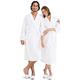 NAUSHA Towelling Robe Unisex 100% Cotton Terry Towelling Hotel Quality Dressing Gown for Men and Women (4, One Size Free Size) White