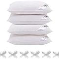 Adam Home Duck Feather Pillows Pack of 4 with Extra Soft Filling and Naturally Comfortable for Use with Down Proof Fabric Anti-Allergy Hotel Bed Pillows