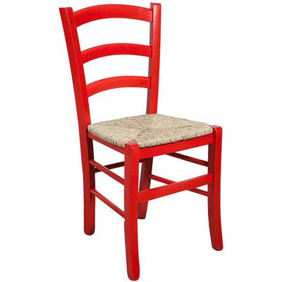 Biscottini - Chaise en bois pour table à manger restaurant pizzeria cuisine art rustique Rosso