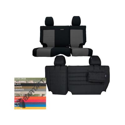 Bartact Jeep Seat Covers Rear Split Bench 2011-2012 Wrangler JKU 4 Door Tactical Series Black/ACU Camo JKSC1112R4BA