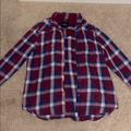 American Eagle Outfitters Tops | American Eagle Boyfriend Fit Flannel | Color: Blue/Pink | Size: L