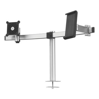 Monitorhalter mit Tischdurchführung für 1 Monitor und 1 Tablet metallic-silber, Durable, 78x19x44.5 cm