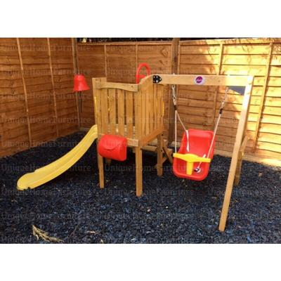 Unique-home-furniture - Wooden Toddler Playground Outdoor Swing Set Kids Baby Playcentre Garden