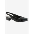 Wide Width Women's Dea Slingbacks by Trotters® in Black Croco Patent (Size 8 W)